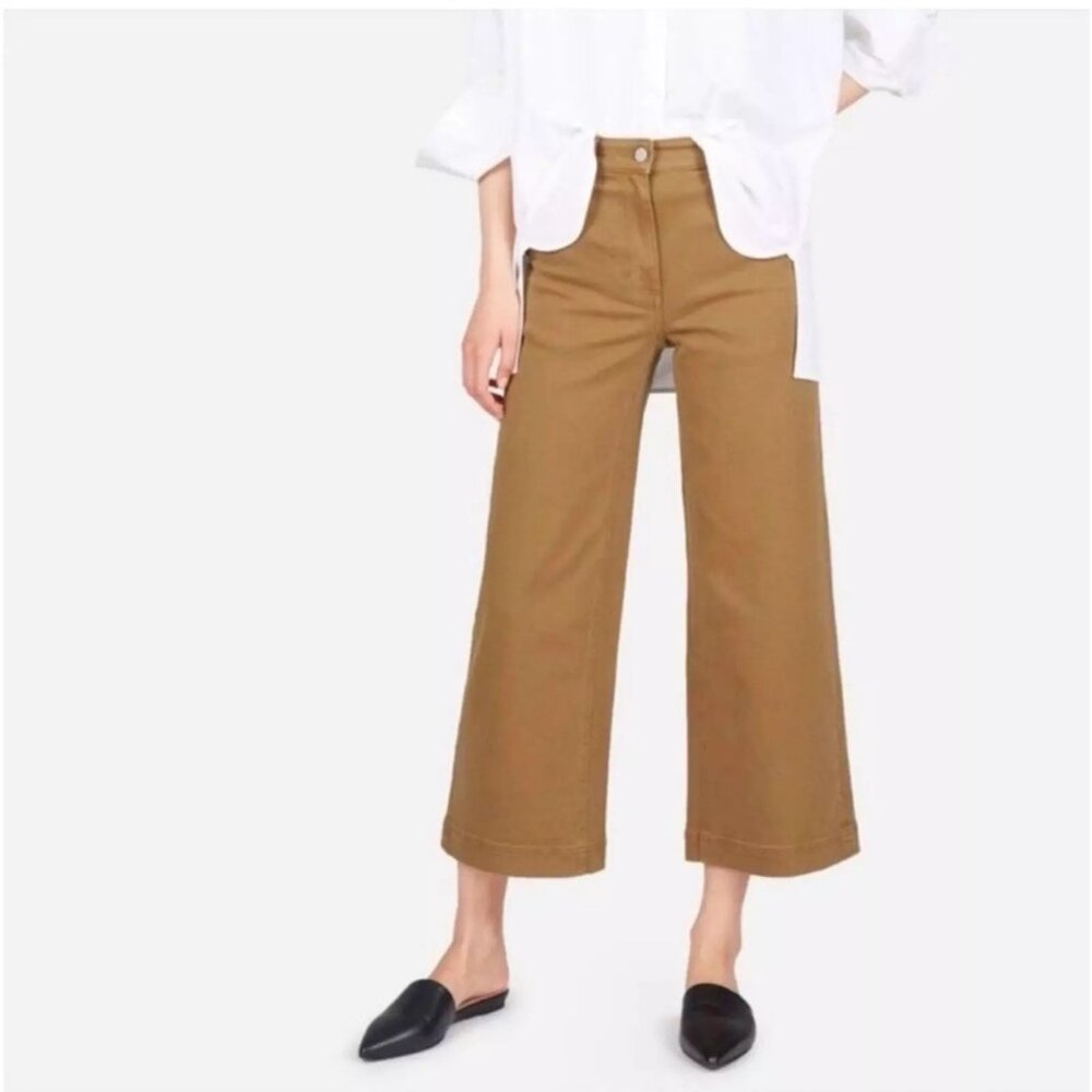 EVERLANE | Wide Leg Crop Pant in Khaki Brown - Size 4